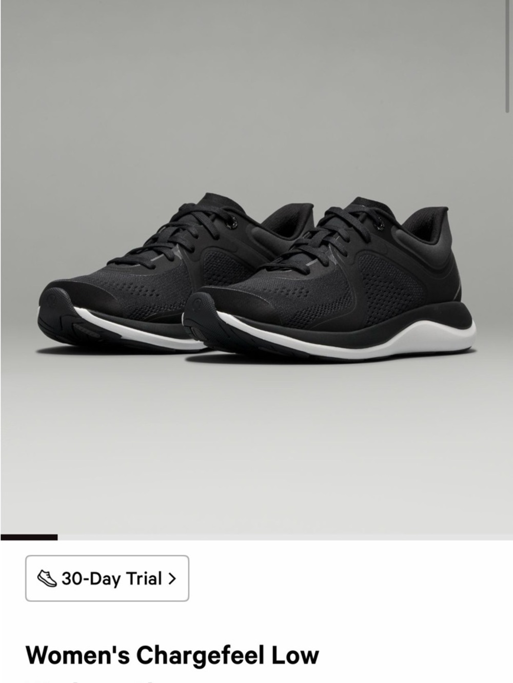 lululemon athletica Women's Chargefeel Low Black with White Sole